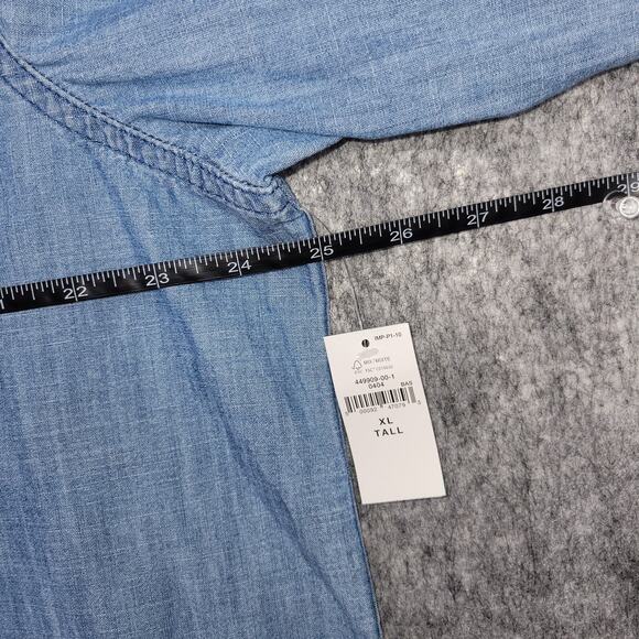 Gap Chambray Shirt Men Size XL Tall Long Sleeve Button Up Classic Cowboy Western - Picture 8 of 9